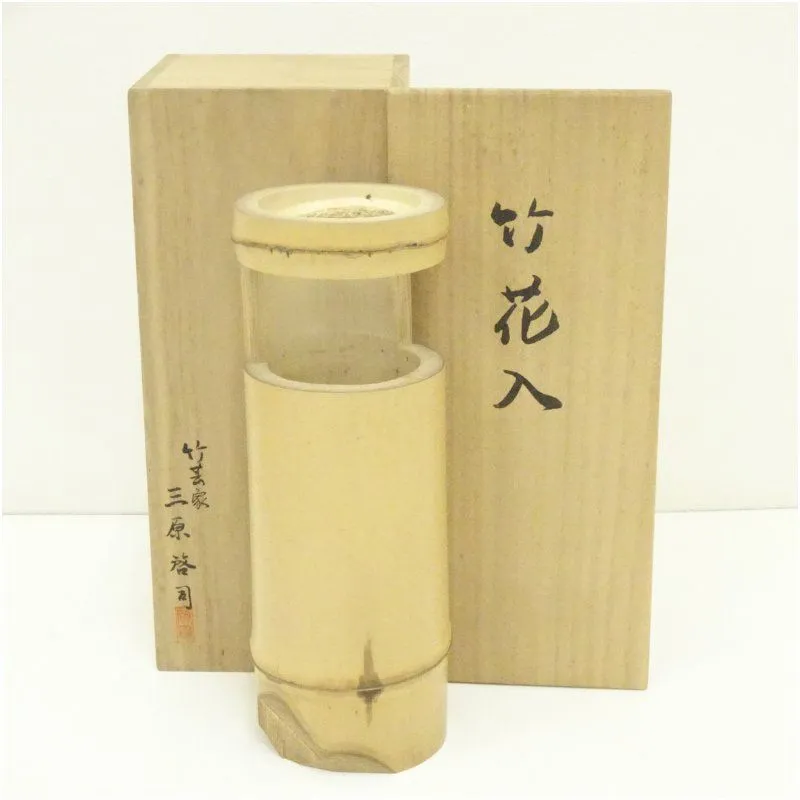 根竹雪割れ一重切り花入れ落とし付き掛置兼用花入れ生け花華道具茶道具 根竹◇雪割れ◇一重切り花入れ◇落とし付き◇掛置兼用花入れ◇生け花