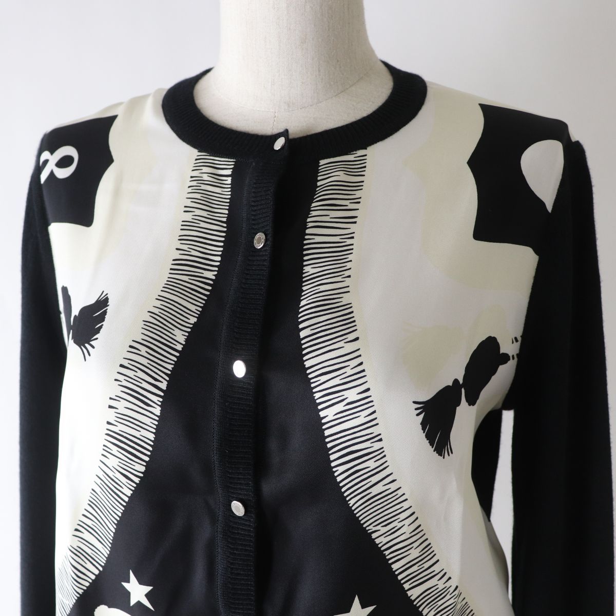 未使用　HERMES エルメス　ツイルレーヌ　シルク　ニット　カーディガン 未使用品◎正規品 21SS HERMES エルメス レディース ツイルレーヌ