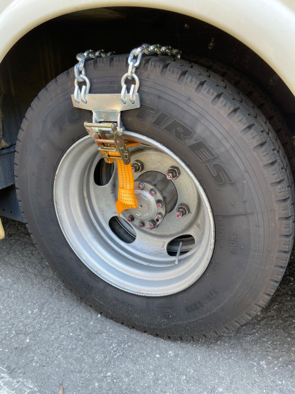 緊急脱出チェーン ラチェットベルト式