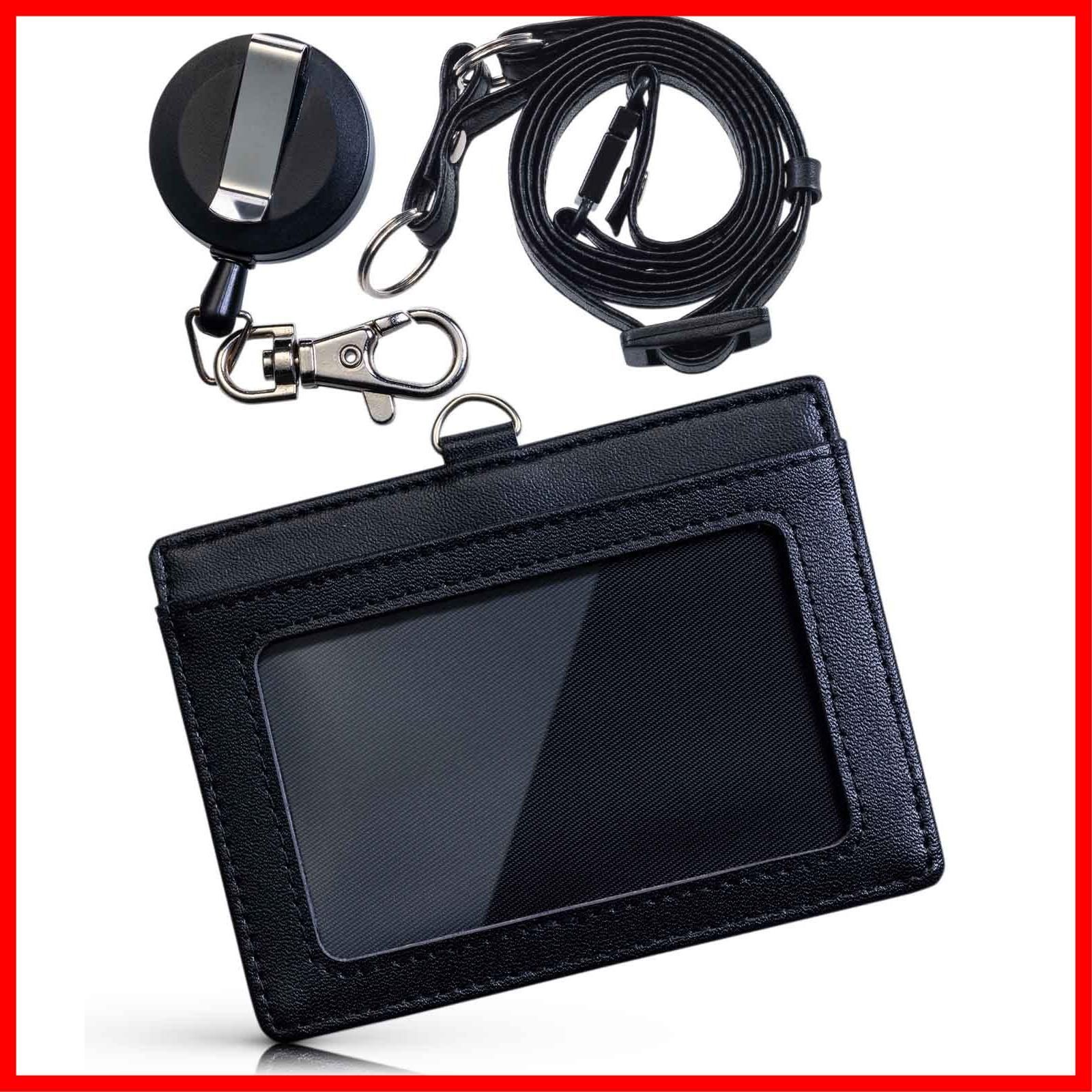 【原価ぶっ壊し割引】エンボス ジップ付きカードホルダー 特売】IDカードホルダー 厳選牛革【クリップ付き伸縮リール