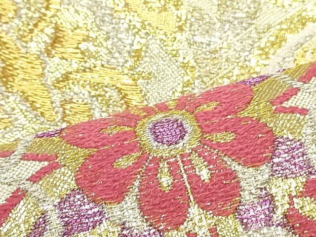 平和屋着物○六通柄袋帯 唐織 雪輪亀甲正倉院花文 金銀糸 正絹