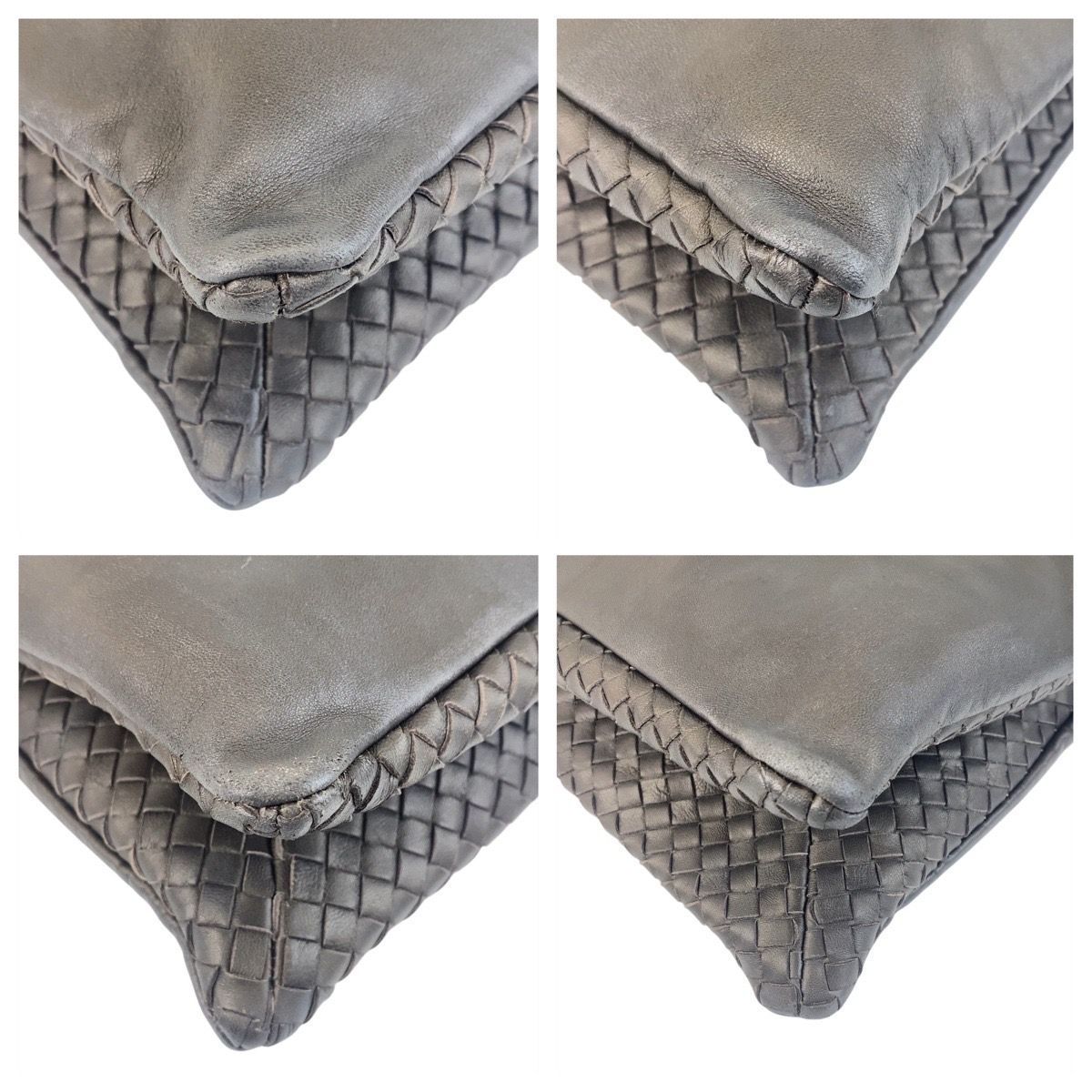 美品 BOTTEGAVENETA ボッテガヴェネタ イントレチャート グレー
