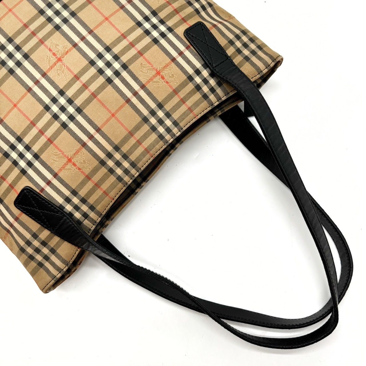 極 美品 希少品 BURBERRY バーバリー ノバチェック 柄 ロゴ 金具