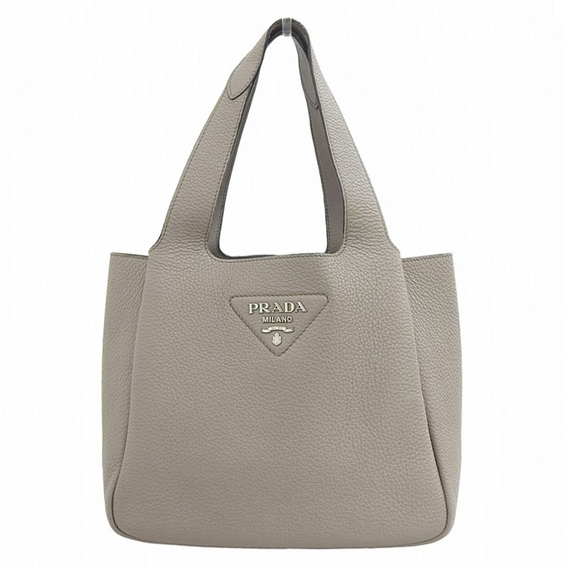 プラダ PRADA ハンドバッグ レザー グレージュ 1BG335 中古 新入荷 