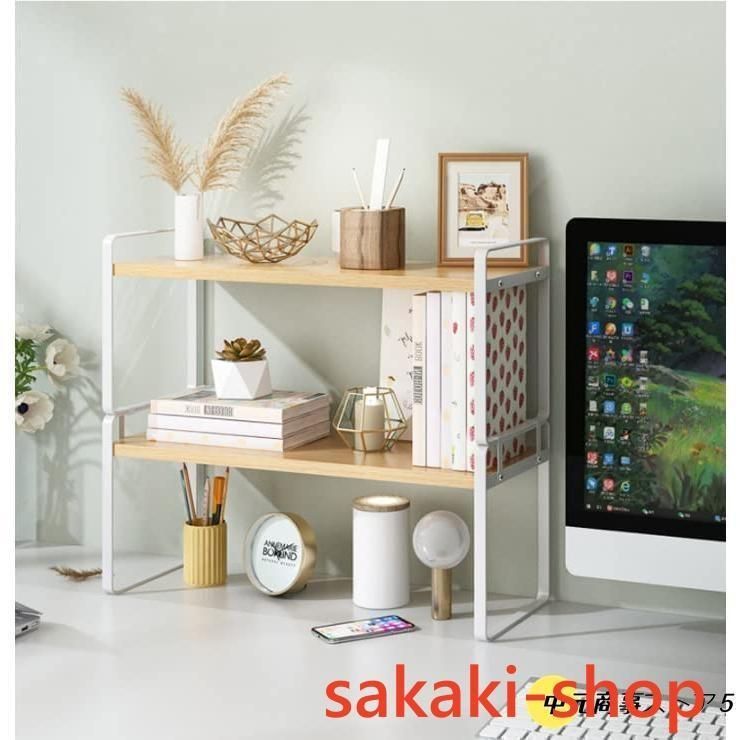 デスクトップ本棚オーガナイザー - 3層木製デスクトップ本棚 小さな