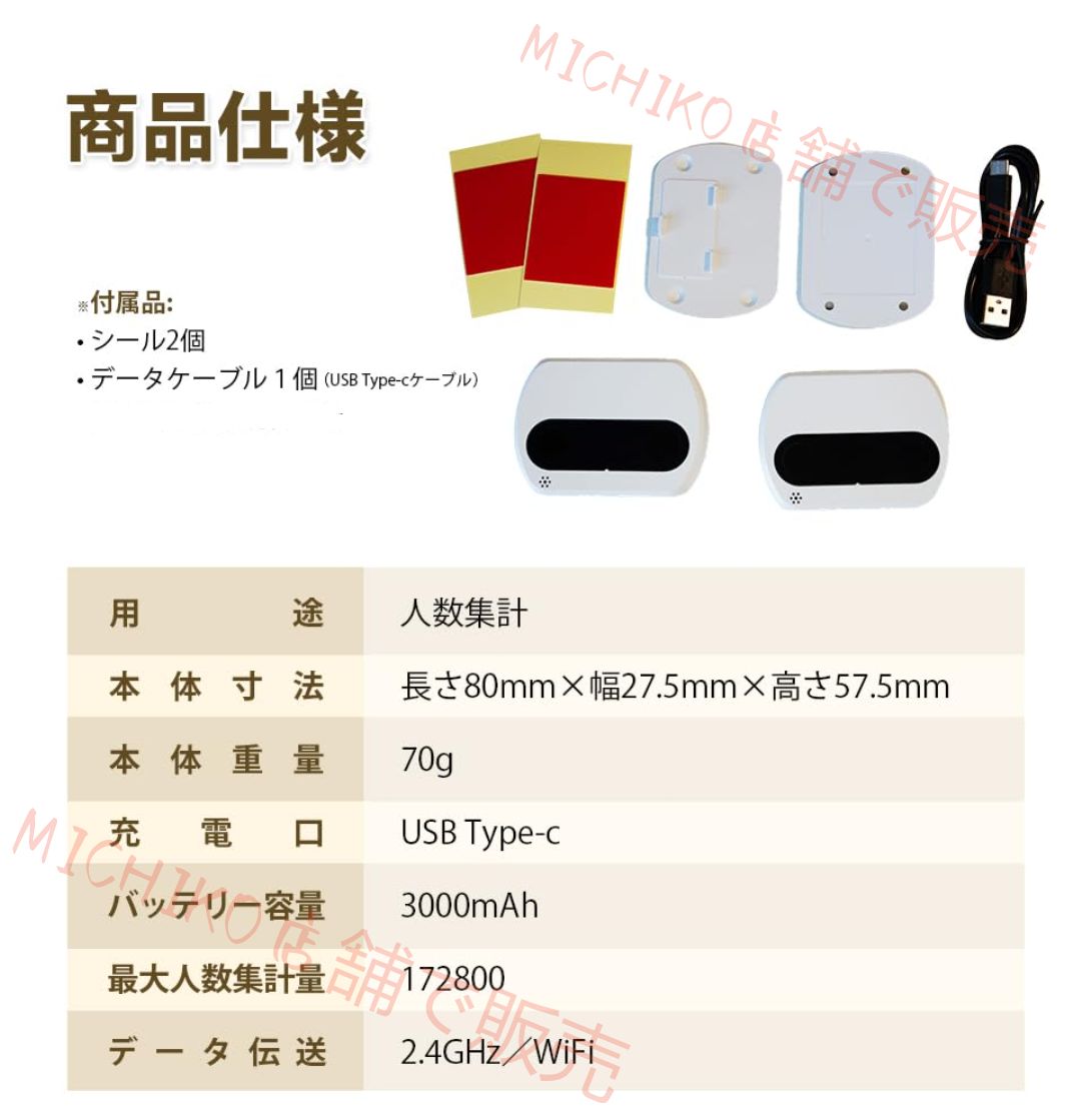 人数統計装置 電源接続不要