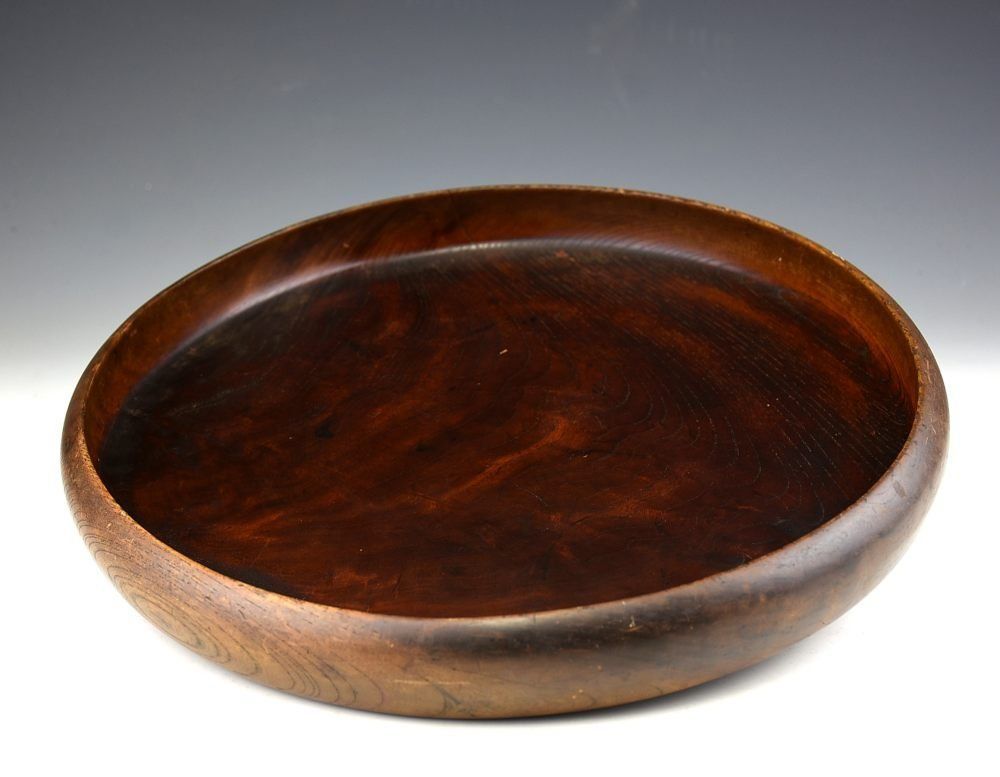 蔵A3591 民藝 古い欅丸盆 鳥取民藝 36ｃｍ