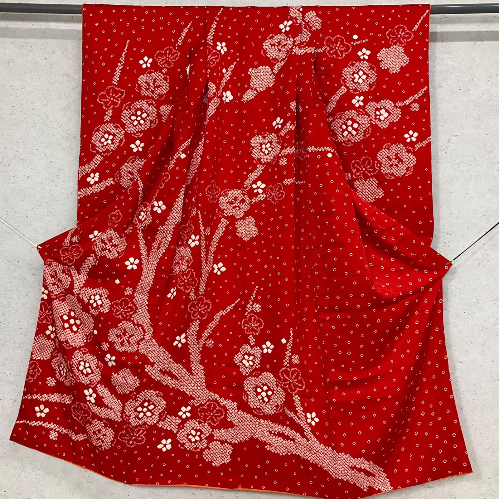 kimono+one◆特別お誂え品◆７歳くらい用◆正絹◆絞り◆子供着物◆七五三◆正絹◆オンワード◆裄49肩丈136.5◆七五三お詣り女の子着物こどものひお正月卒業式十三詣り◆G31