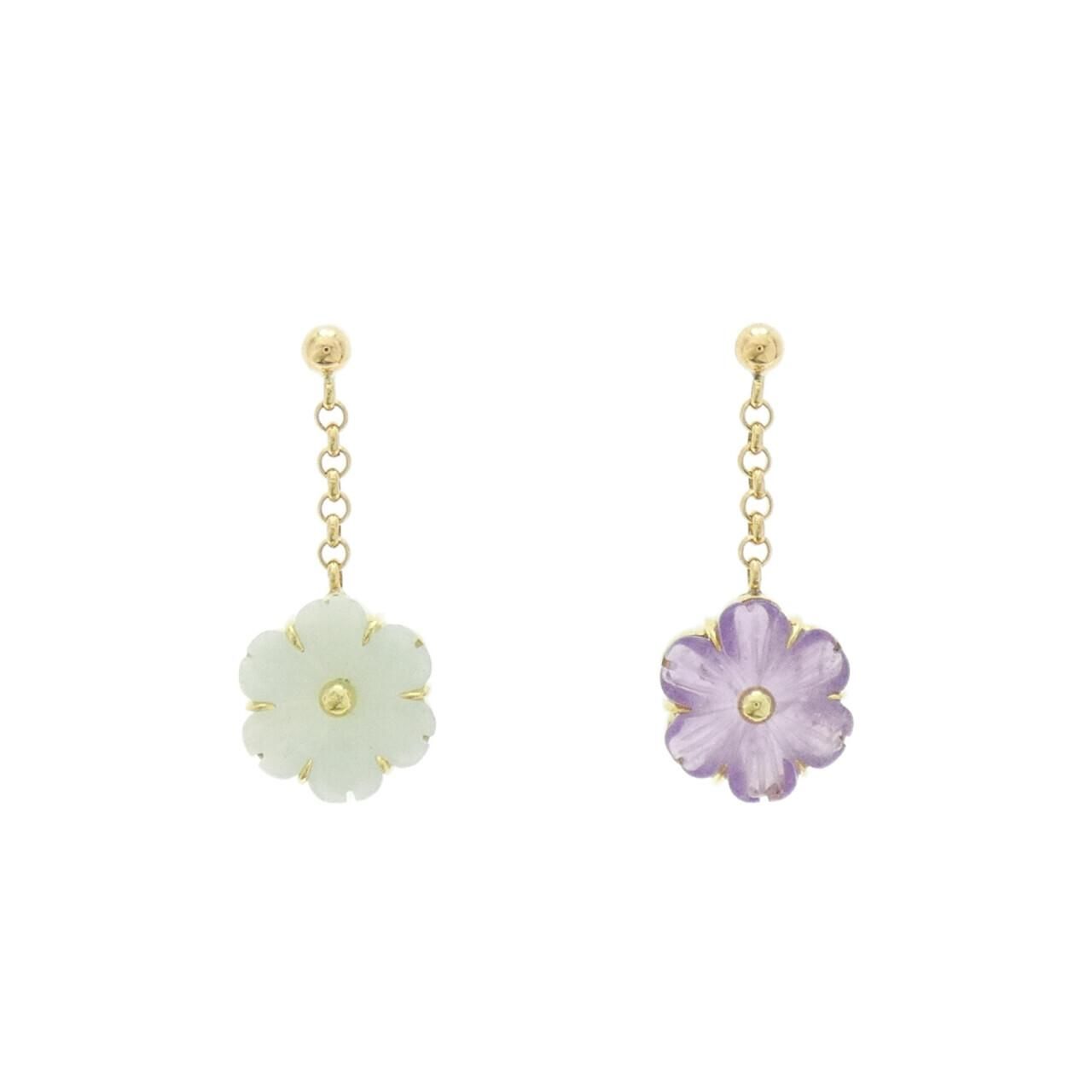 ヤマサキユミコ フラワー アメジスト ピアス 1.55CT