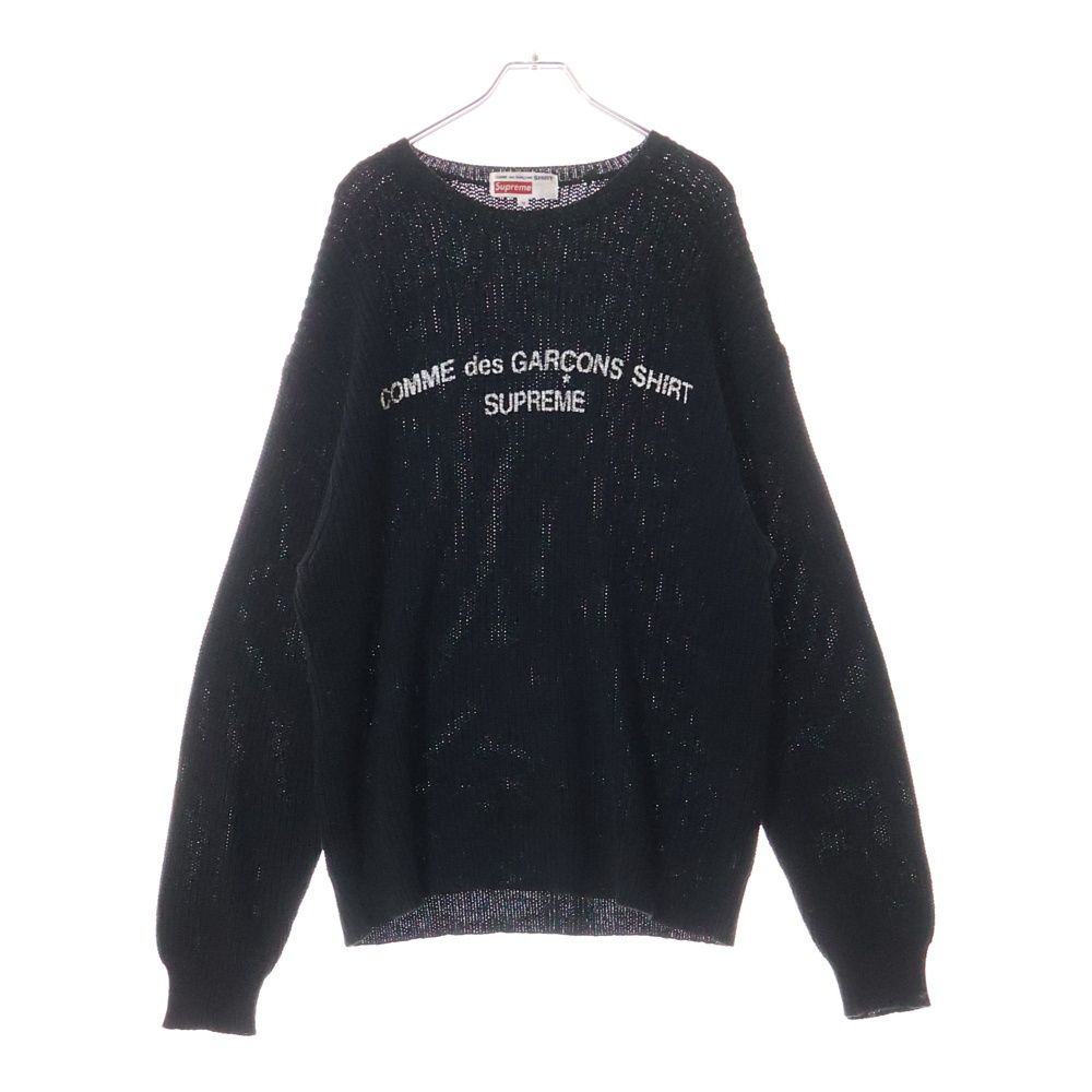 18aw コムデギャルソン シャツ × シュプリーム ニット セーター 黒 L 18aw コムデギャルソン シャツ × シュプリーム ニット セーター