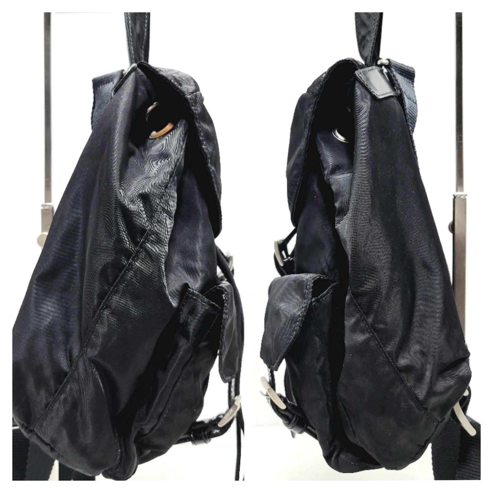 PRADA プラダ ナイロン リュック 三角ロゴ ブラック - メルカリ