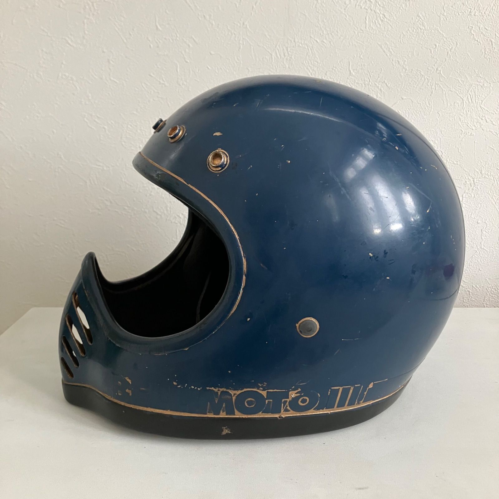 BELL MOTO STAR 3☆ビンテージ 当時物 1979年 Lサイズ モトヘル 青
