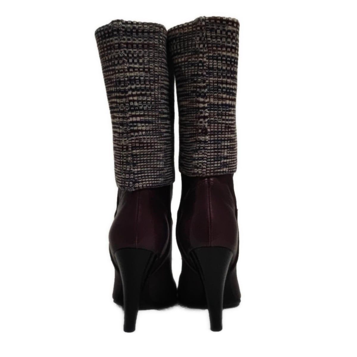 MISSONI ミッソーニ ブーツ 37 レディース - パープル×アイボリー レザー KIN-KAAI_COM