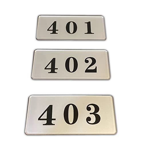 401+402+403_シルバー Seagron ルームナンバー プレート 部屋番号 番号プレート おしゃれ アクリル製 3.5×8cm×0.2cm 401+402+403シルバー…