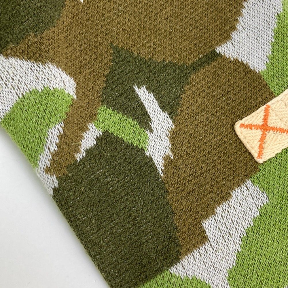 サイズ：M RUSSELUNO ラッセルノ ニット ジップジャケット カモフラ