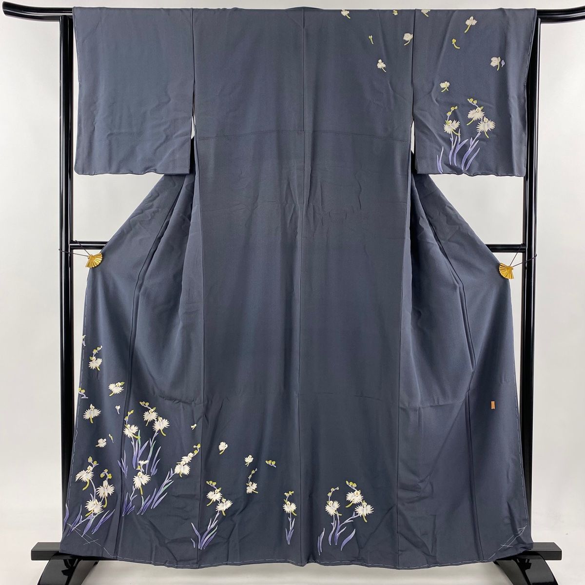 訪問着 身丈160cm 裄丈64cm M 袷 加賀友禅 小林喜代美 落款 証紙 鷺草  