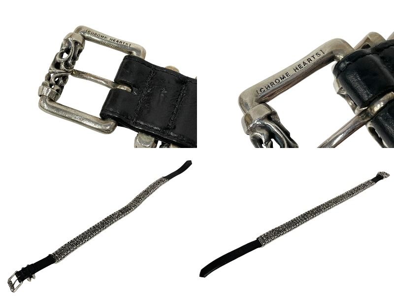 クロムハーツ　ローラー ベルト レザー ブラックW34 新品未使用 正規品 CHROME HEARTS クロムハーツ ローラーリンクベルト サイズ34
