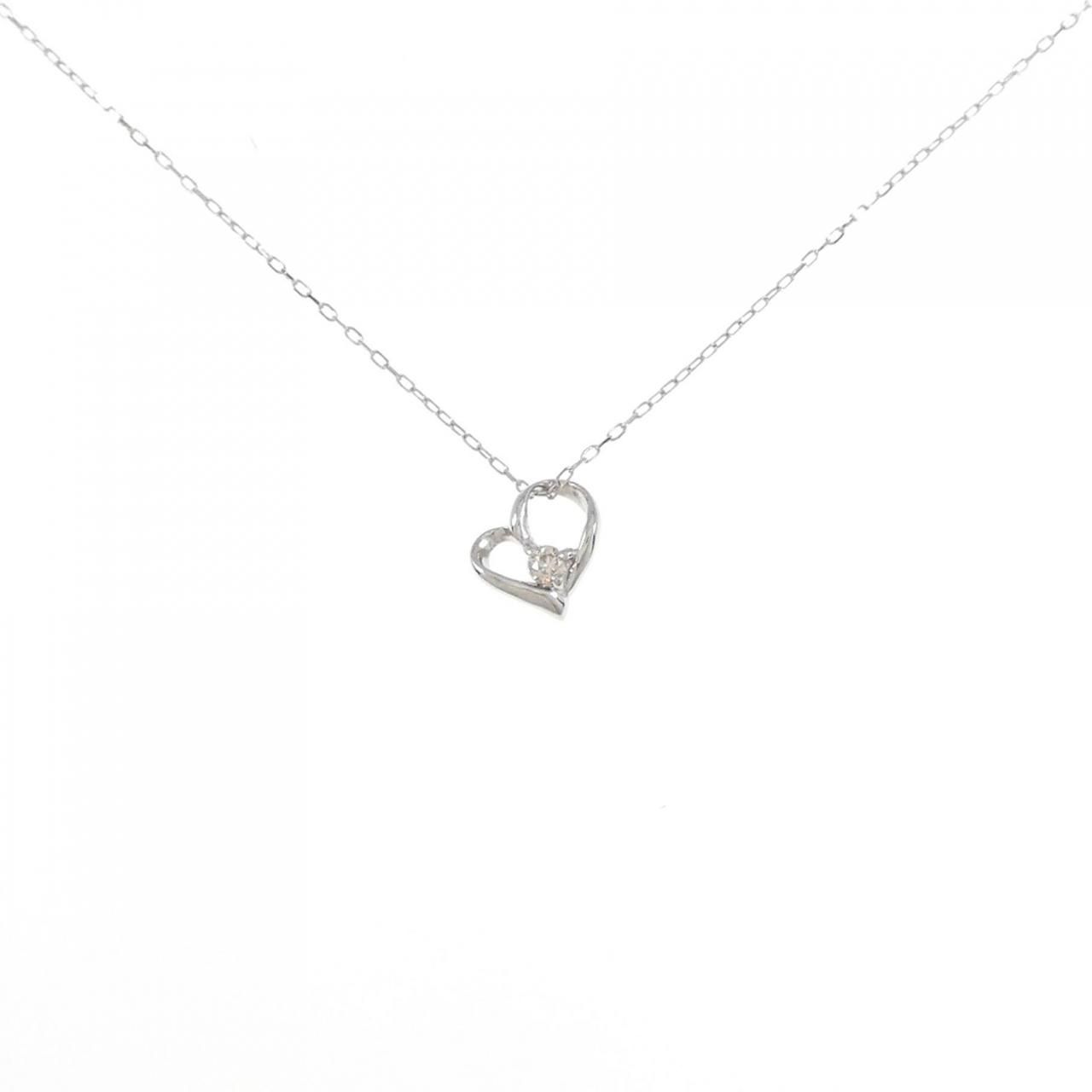 新品】PT ハート ダイヤモンド ネックレス 0.02CT - メルカリ