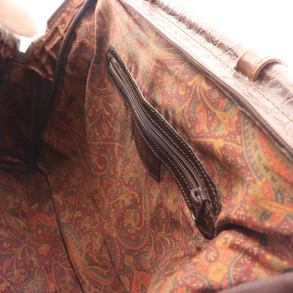 □ エンリケロエベナッペ ビジネスバッグ レザーバッグ クロコ型押し