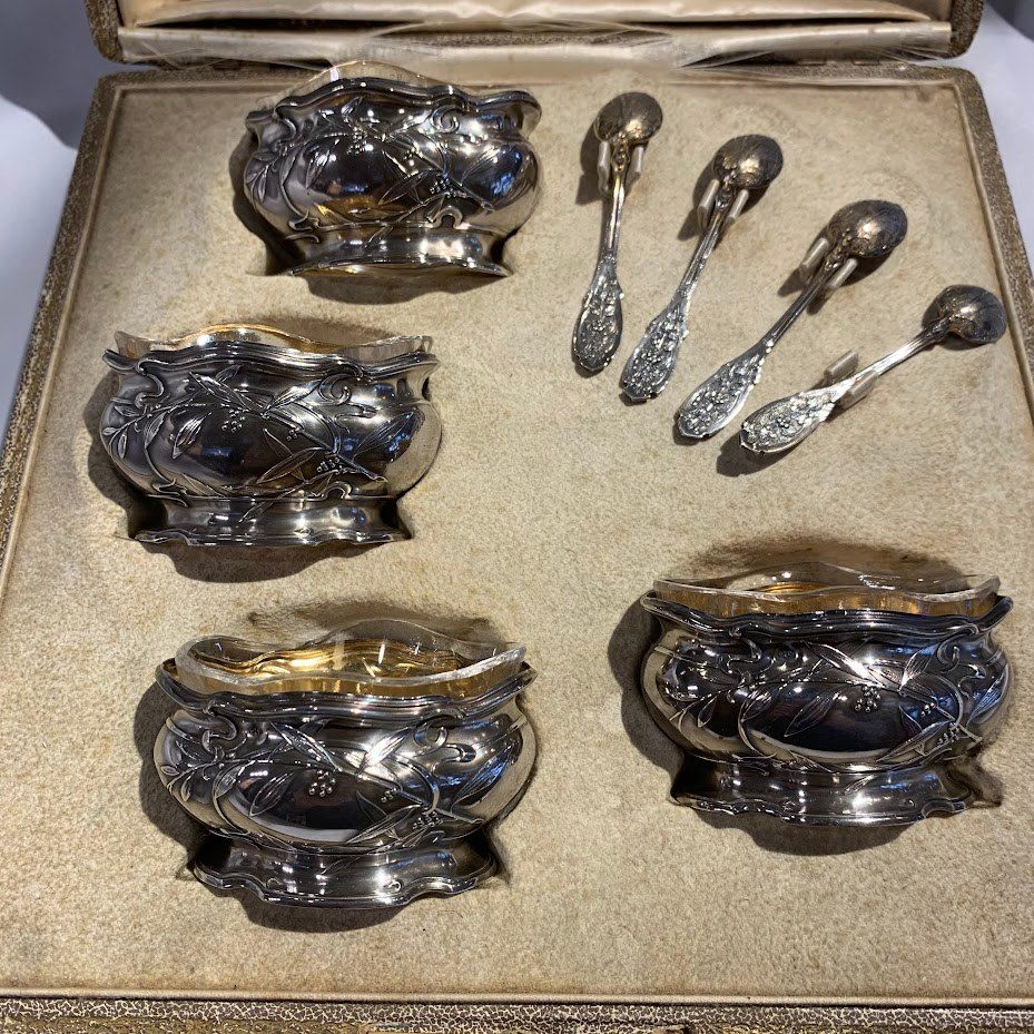 ♪Jean Elysée Puiforcat French antique silver saltcellar ピュイ