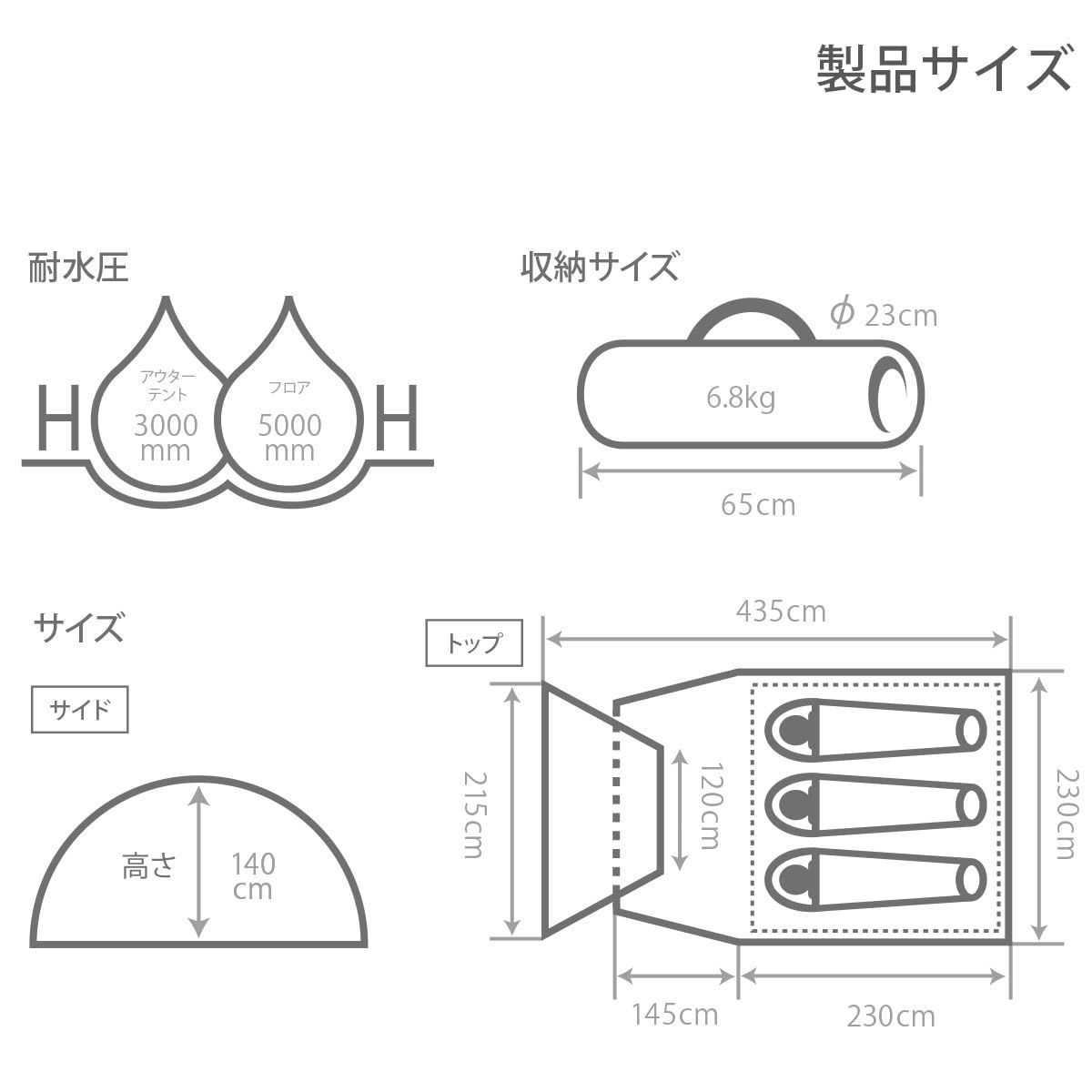 ワンタッチテント グランドシート標準付属