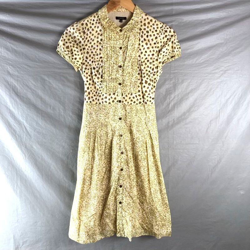 トッカ TOCCA 半袖ワンピース ウエストリボン 0 花柄 トッカ TOCCA ワンピース 半袖 ウエストリボン付き 柄模様 膝丈