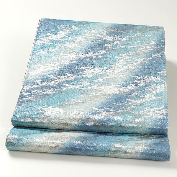 ofa2575 西陣 華翔苑 藤本仁 ふくれ織 二図 双図 全通 袋帯 長尺 お  