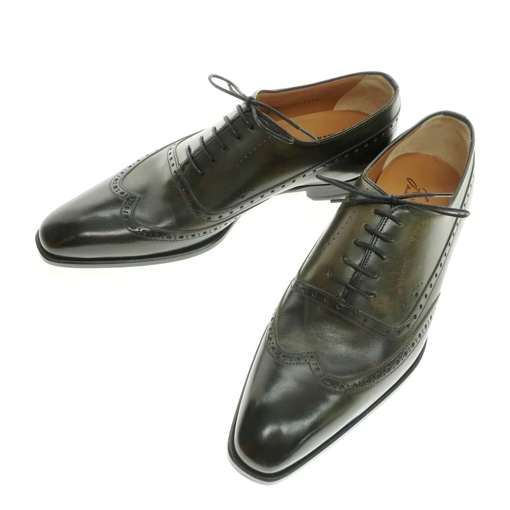 ♥ フランチェスコ ベニーニョ FRANCESCO BENIGNO ウイングチップ ドレスシューズ ダークオリーブ サイズ7 メンズ