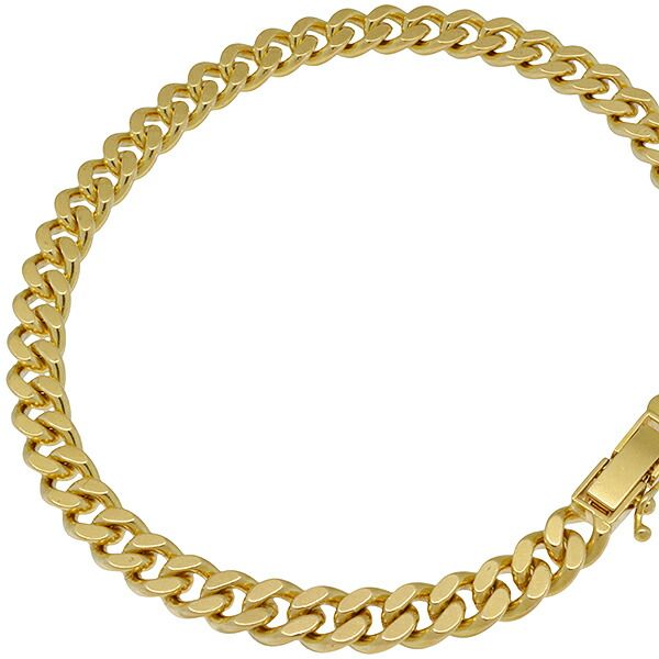 送料無料 返品可♪K18YG 2面シングル 喜平ブレスレット 18cm 20.3g A♪ キヘイ 18金 イエローゴールド