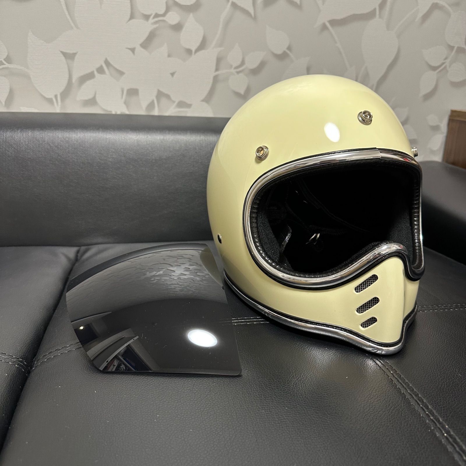 ヘルメットシールド クリアー シルバー スモークブラック イエロー 