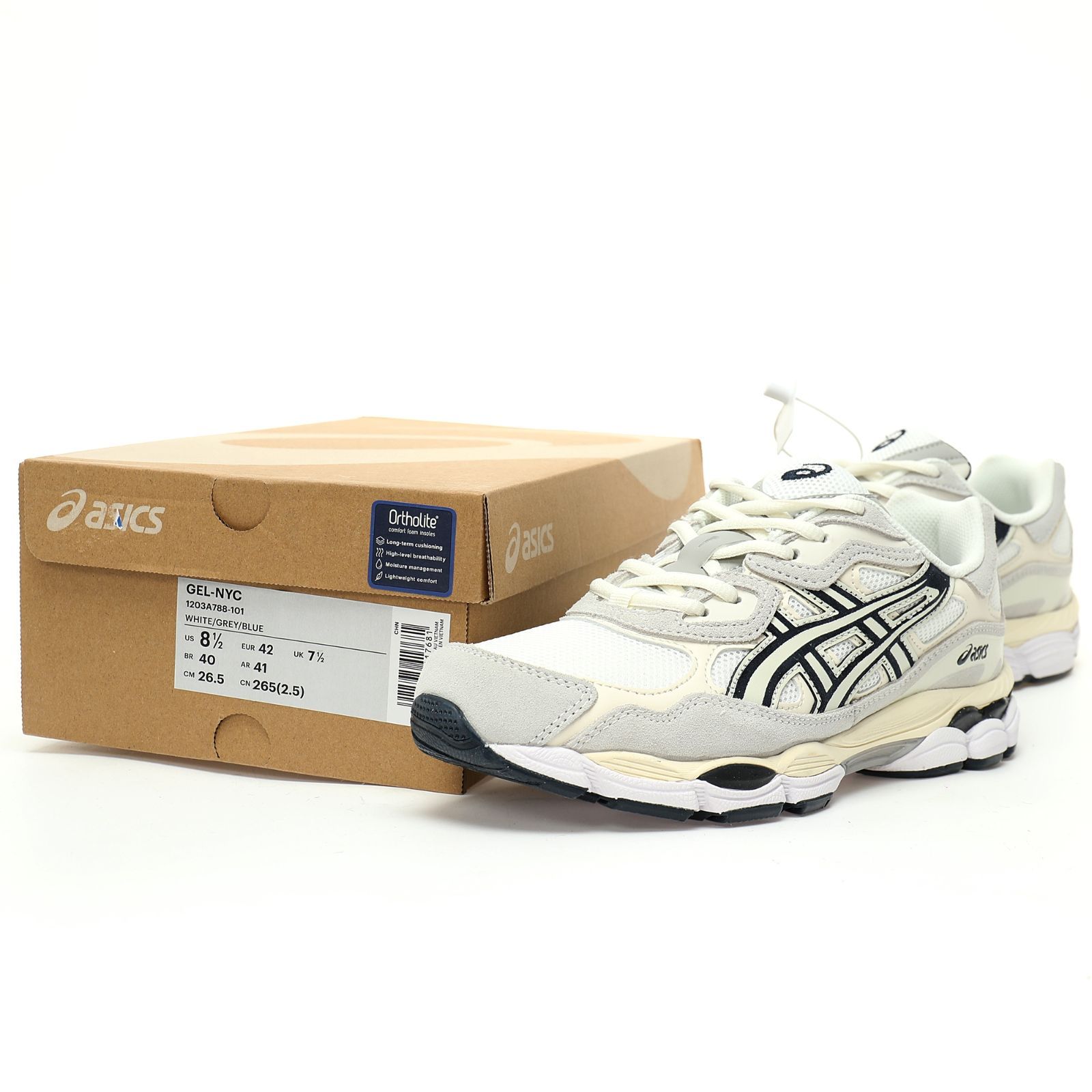 新品、未使用 箱付 ASICS アシックス Gel-NYC WHITE GREY BLUE