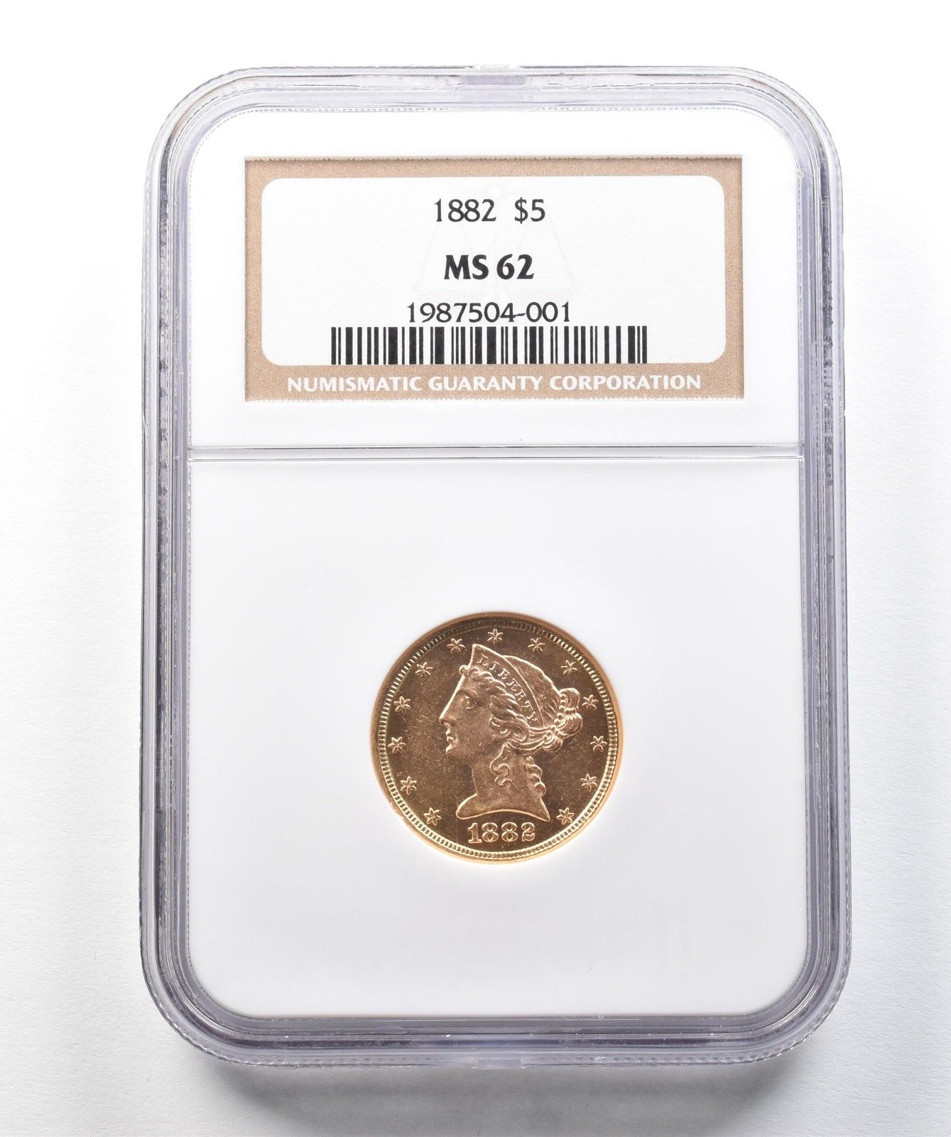 1882年 5ドル リバティヘッド ゴールド ハーフイーグル MS62 NGC *9919 1886-S リバティ5ドル金貨ハーフイーグル、NGC  MS-62、光沢があり力強い刻印 アンティークコイン アメリカ 5ドル金貨リバティヘッド 1882 Liberty Gold Half Eagle  ＄5 - PCGS MS64 | アンティーク ...