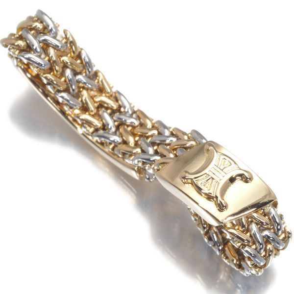 セリーヌ リング マカダム コンビカラー チェーン 23.5号 K18YG/WG  