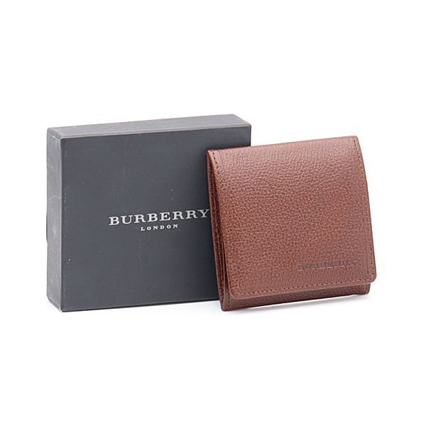 箱付き 未使用品 バーバリー ブラウンレザー ノバチェック メンズ