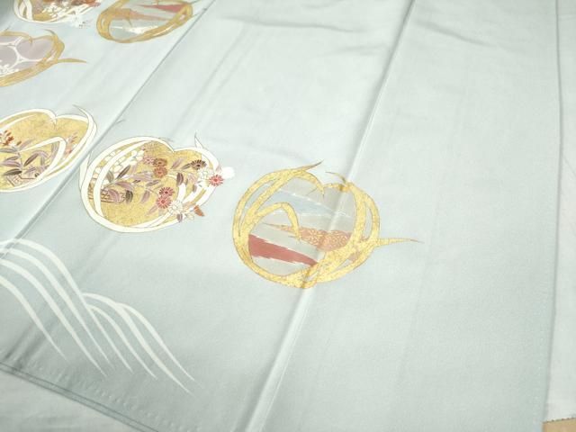 立波草花文 金彩