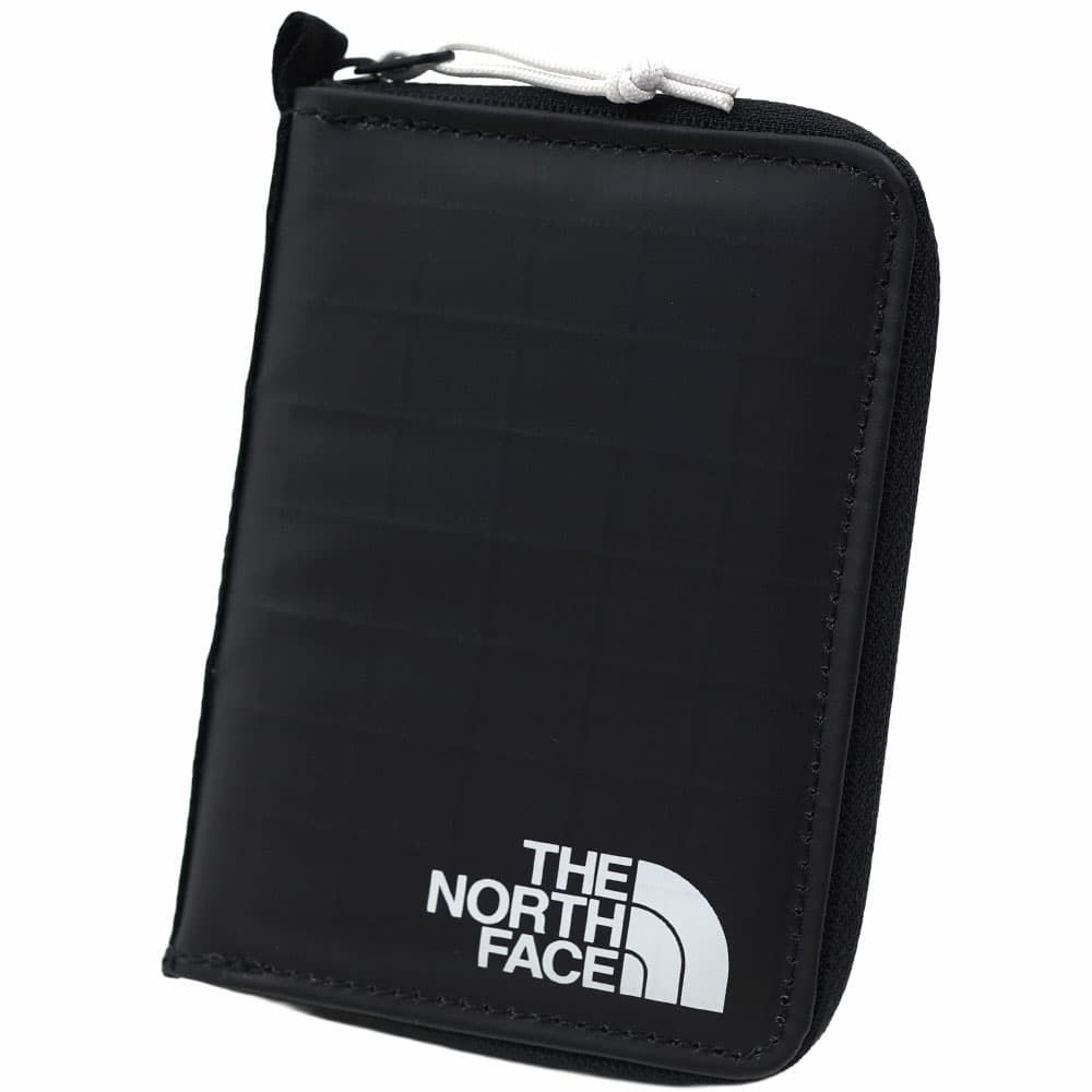 NORTH LEATHER 黒　二つ折り財布 ザノースフェイス 二つ折り財布 ラウンドファスナー メンズ レディース