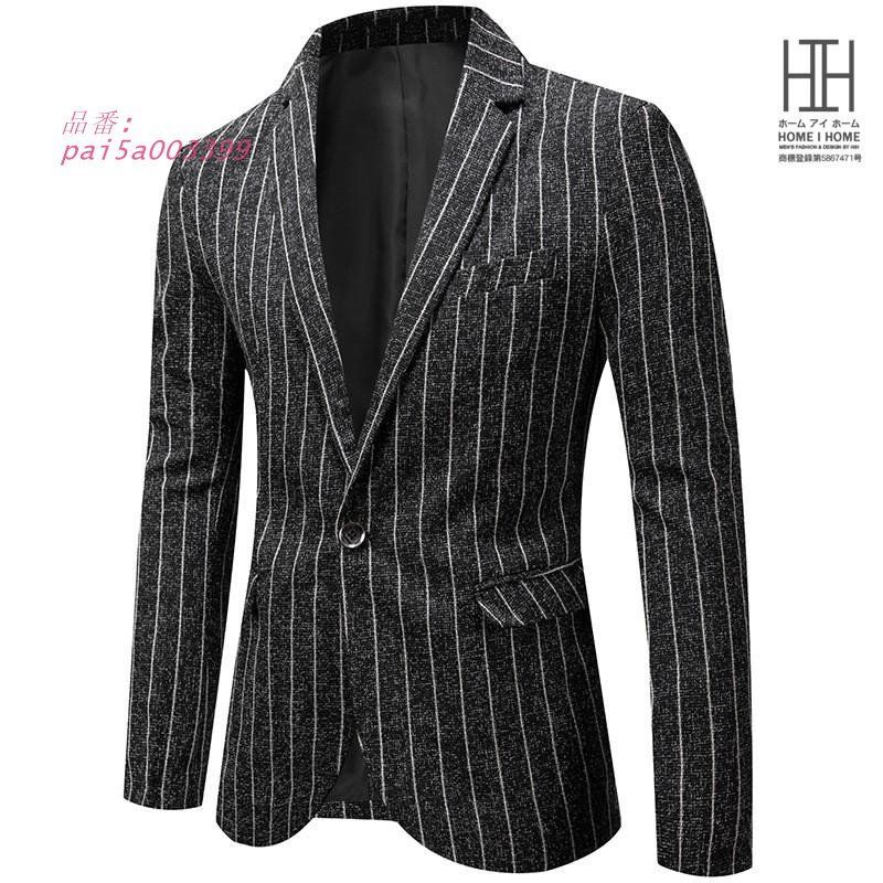 テーラード ブレザー メンズ テーラードジャケット ストライプ シングル ディ紳士服 通勤 AB杢 春秋服 pai5a003399