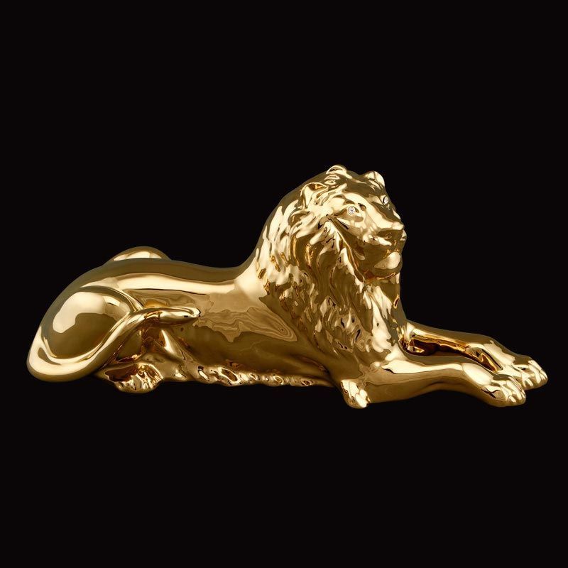 陶器 動物 ライオン 置物 イタリア製 獅子 完成品 AHURA - メルカリ