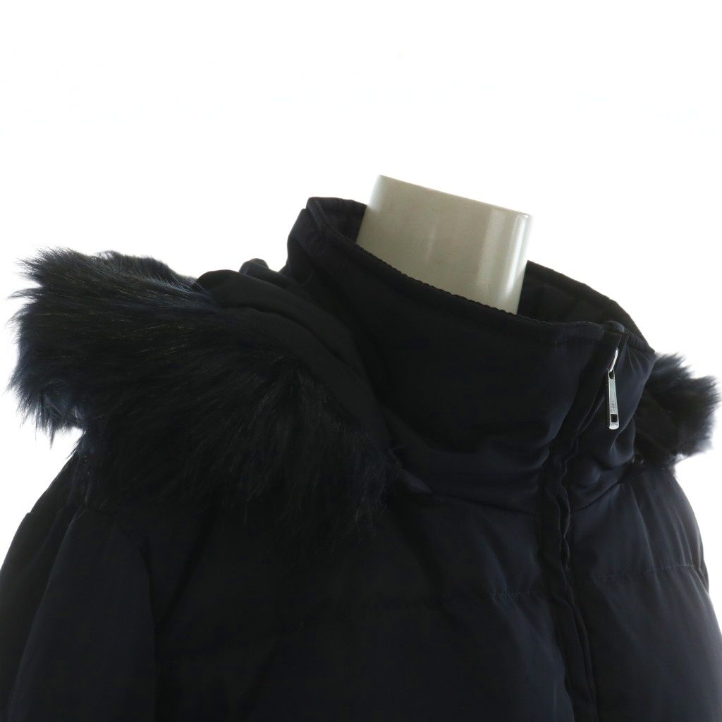 ローレンラルフローレン　ダウンジャケット　ベルト　ファー　ロゴ　ネイビー ローレン ラルフローレン レディース ファー フード付き ダウン