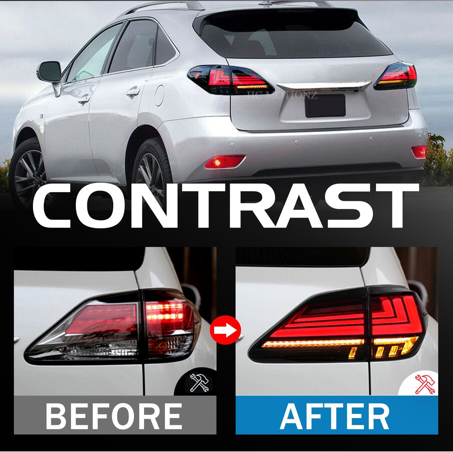 レクサス RX270 330 350 450 09-15モデルLEDテールライトアセンブリ 10.15