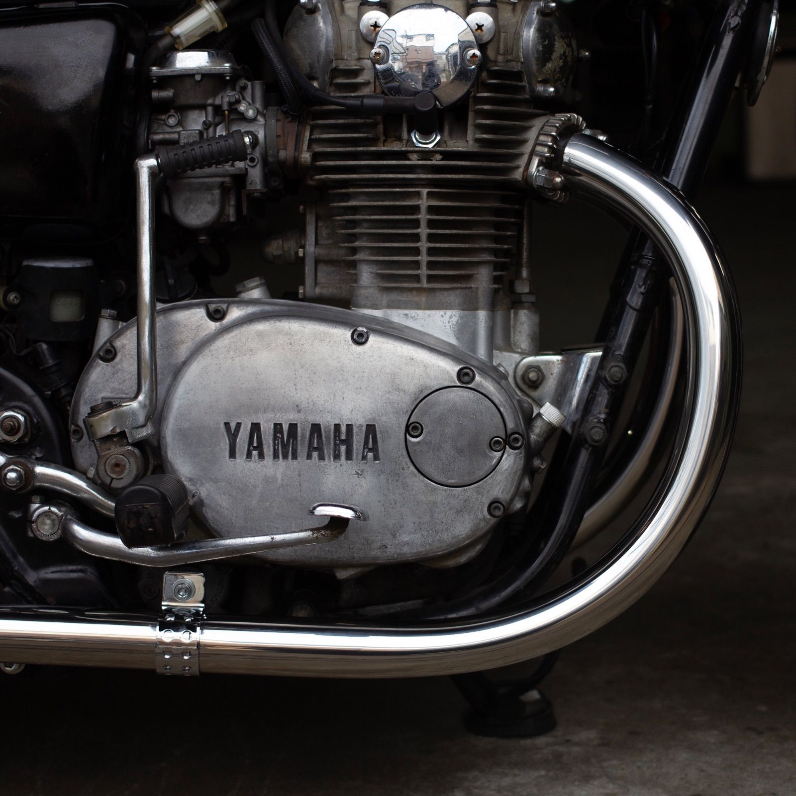 XS650用 STDメガホン ショート フルエキゾースト MOTOR ROCK (MR-EX217)