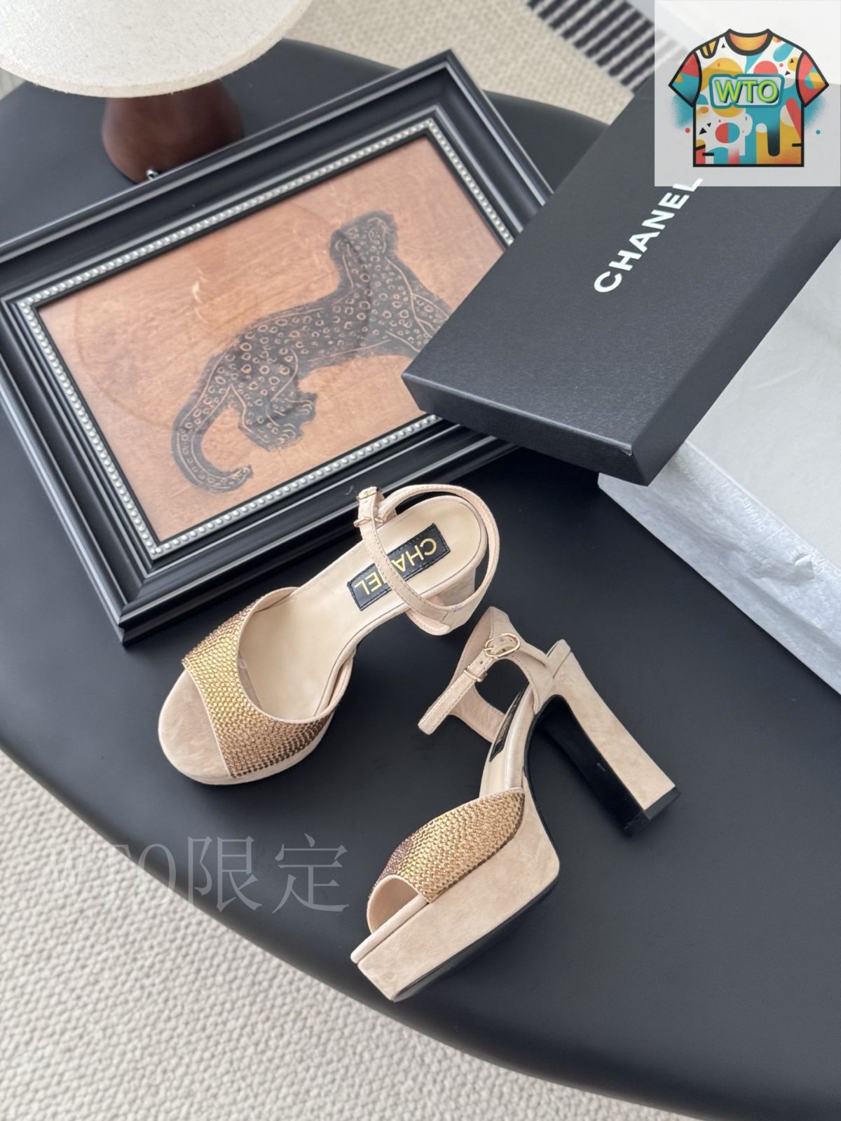 輝きを添えて☆CHANEL 25SS サンダル Chanel 25K 早春シリーズ プラットフォームスパンコールサンダル