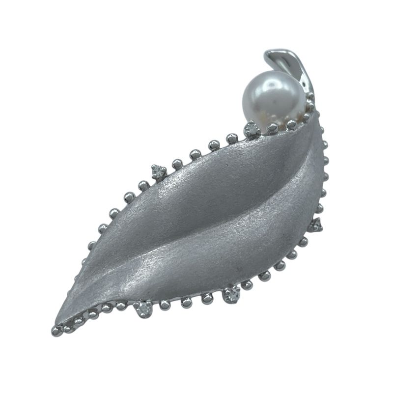 ミキモト MIKIMOTO ブローチ ホワイトゴールド K18 ジュエリー