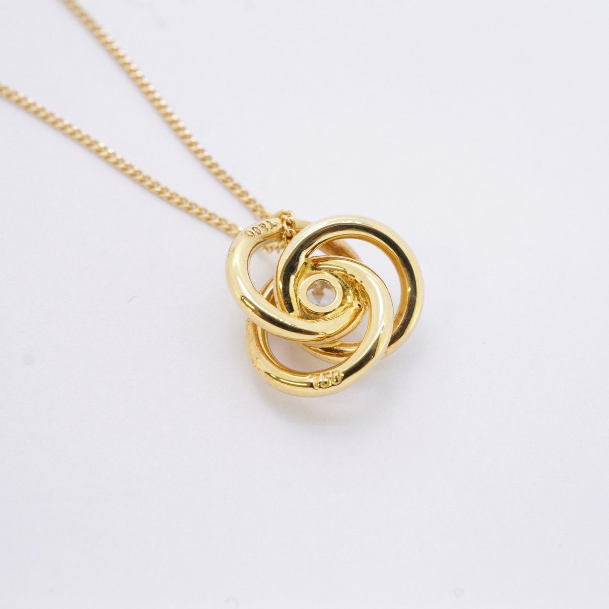 5jib0548 ティファニー ネックレス スリーサークル 1PD K18YG イエローゴールド ダイヤモンド レディース