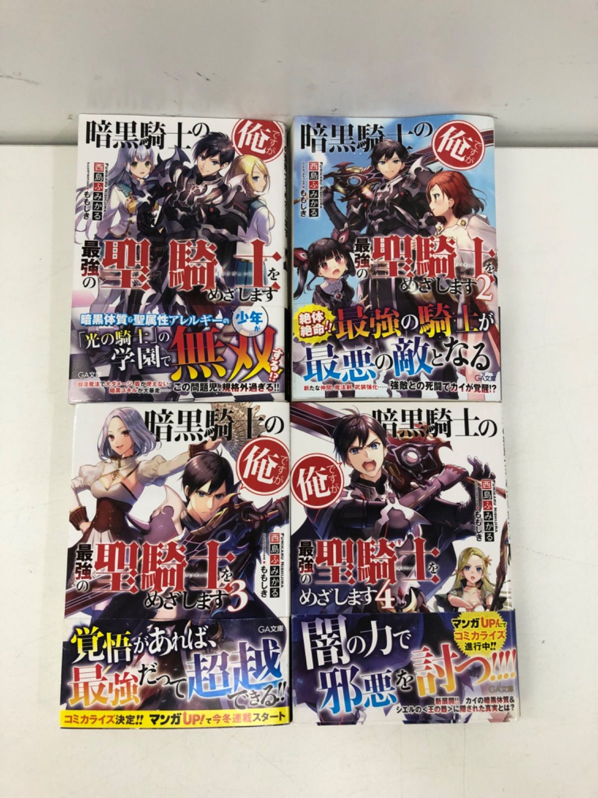 メルカリshops 暗黒騎士の俺ですが最強の聖騎士をめざします 小説 1 4巻 西島ふみかる