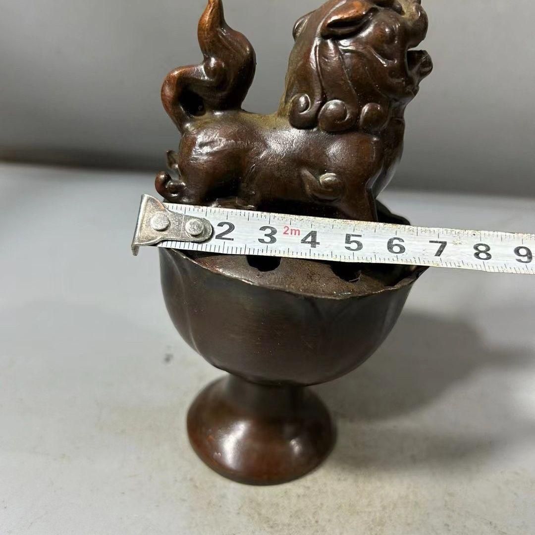 銅器 点金獅子茶壺 茶道具 香道具 装飾品 工芸品 置物 銅 細工 獅子炉 檀香沈香炉 茶道具 香道具 装飾品 工芸品 置物