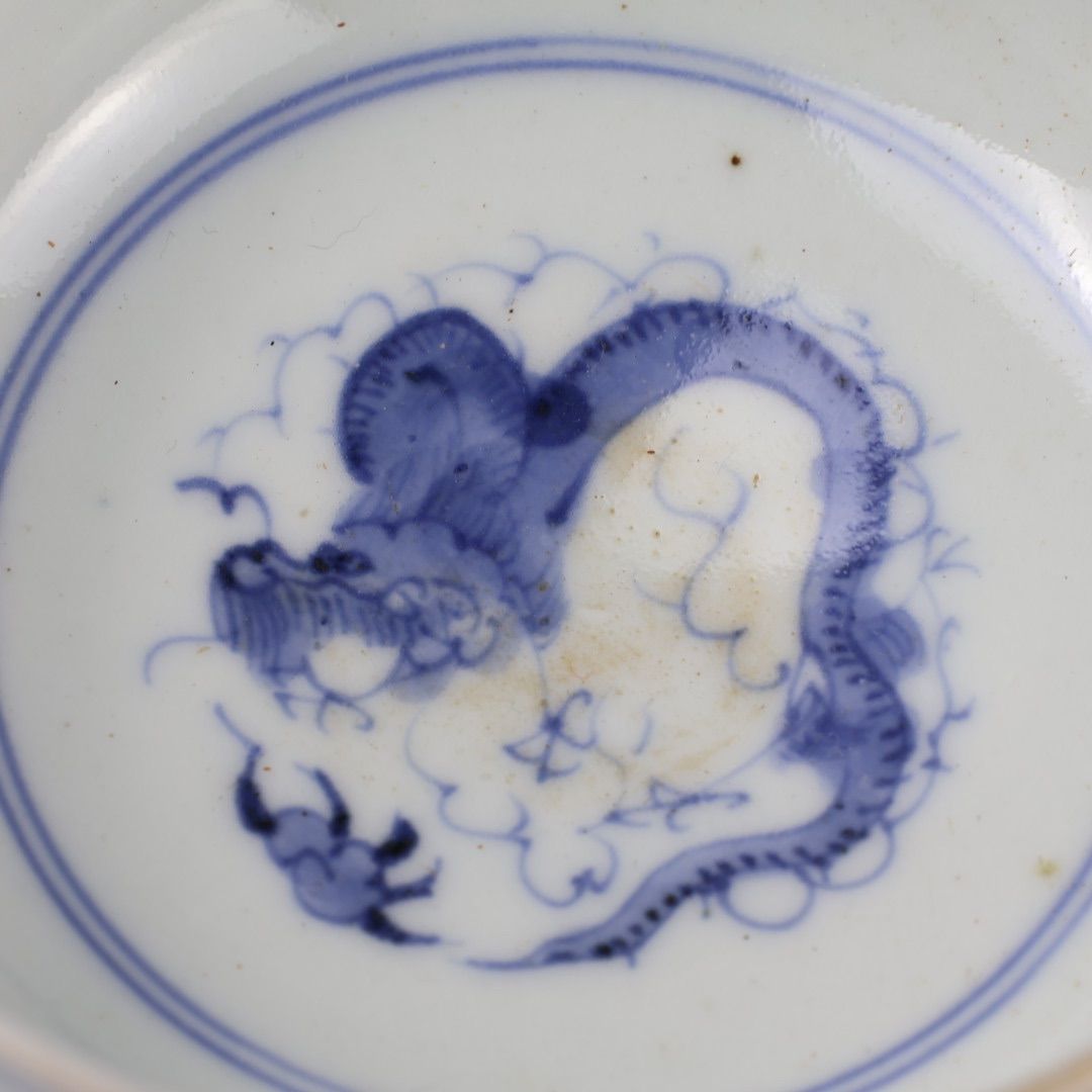 314 色絵 染付 唐子 牛 古伊万里 伊万里焼 骨董 アンティーク 飯