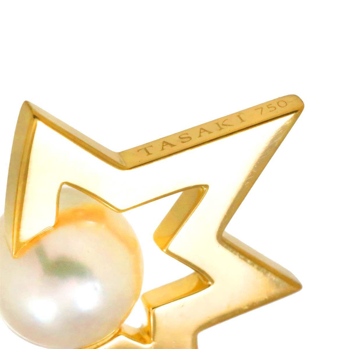 タサキ TASAKI コメット プラス アコヤ真珠 6.7mm ピアス K18 YG 750