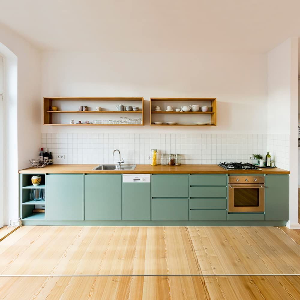 拭くだけ キッチンマット 透明 270×100cm クリアマット 1.5mm厚 拭ける PVCマット 床暖房対応 お手入れ簡単 台所マット ソフト エンボス加工 カットできる サラっとした手触り 清潔 ハードフロア 畳 フローリング対応