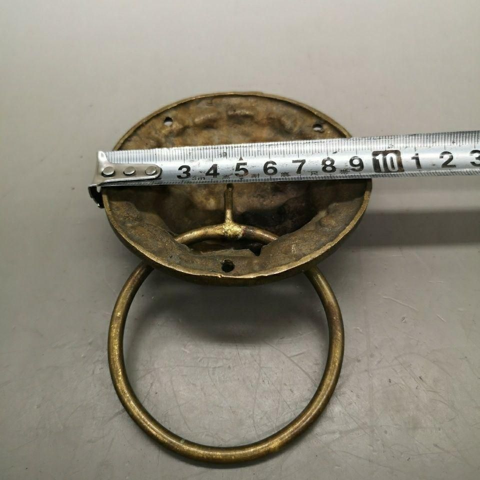 銅器 獣頭門環 獅子頭大門ノブ木戸門引環一対 装飾品 工芸品 置物 銅器 獣頭門環 獅子頭大門ノブ木戸門引環一対 装飾品 工芸品